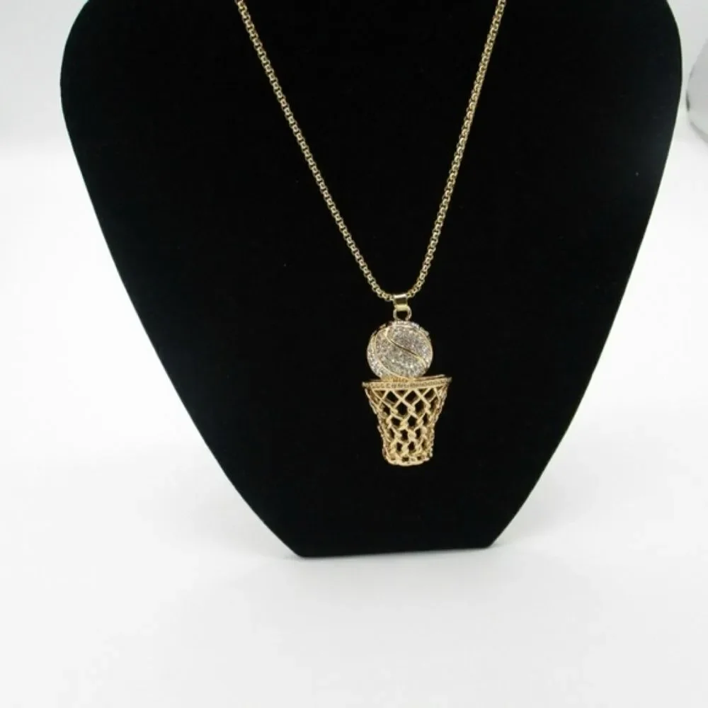 Basketball Pendants Necklace/Rhinestone Men/Women